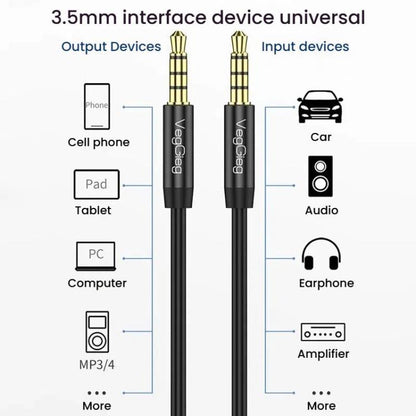 VegGieg 3.5mm Male To Male Aux Audio Cable Phone Computer Car Earphone Listening Audio Connection Cable, Length: 3m(Black) - Microphone Audio Cable & Connector by VegGieg | Online Shopping UK | buy2fix