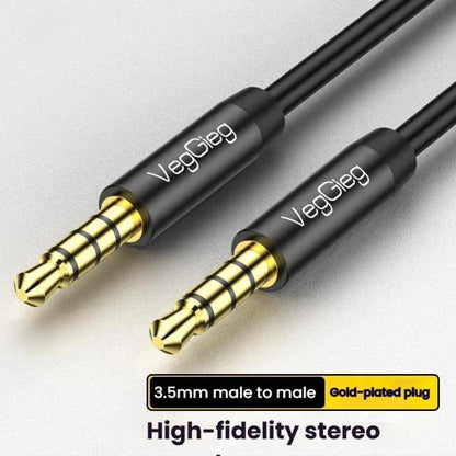VegGieg 3.5mm Male To Male Aux Audio Cable Phone Computer Car Earphone Listening Audio Connection Cable, Length: 1m(Black) - Microphone Audio Cable & Connector by VegGieg | Online Shopping UK | buy2fix
