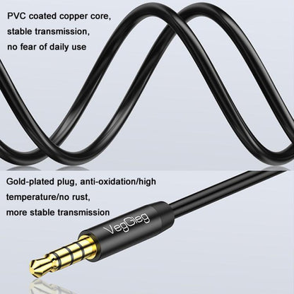 VegGieg 3.5mm Male To Male Aux Audio Cable Phone Computer Car Earphone Listening Audio Connection Cable, Length: 1m(Black) - Microphone Audio Cable & Connector by VegGieg | Online Shopping UK | buy2fix