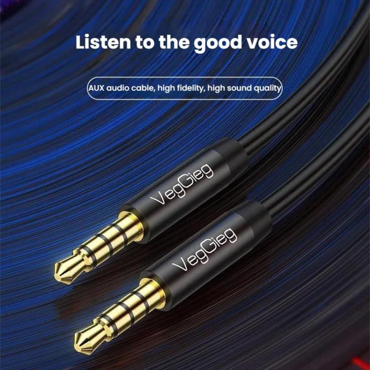 VegGieg 3.5mm Male To Male Aux Audio Cable Phone Computer Car Earphone Listening Audio Connection Cable, Length: 2m(Black) - Microphone Audio Cable & Connector by VegGieg | Online Shopping UK | buy2fix