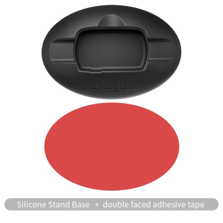 For Insta360 X5 / X4 aMagisn Silicone Base Desktop Stand Car Dashboard Holder(Black) - Mount & Holder by aMagisn | Online Shopping UK | buy2fix