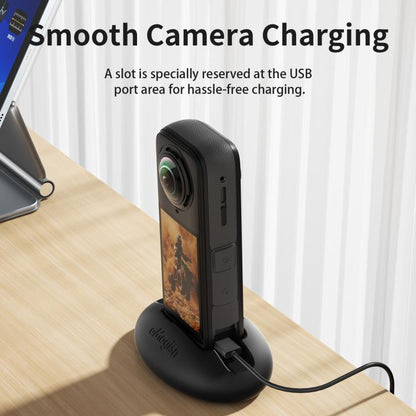 For Insta360 X5 / X4 aMagisn Silicone Base Desktop Stand Car Dashboard Holder(Black) - Mount & Holder by aMagisn | Online Shopping UK | buy2fix