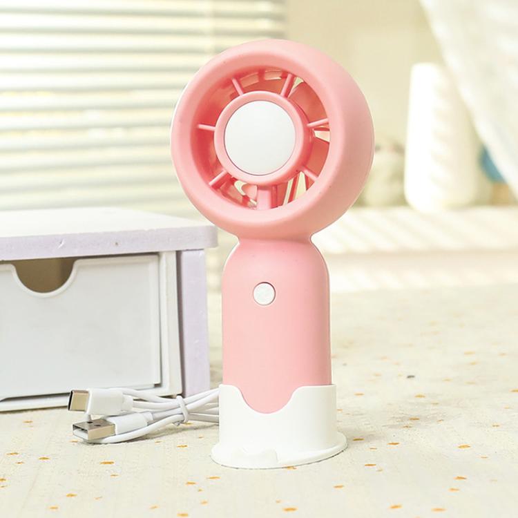 Handheld Rechargeable Fan Outdoor Camping Cooling Fan With Phone Holder Base(Pink) - Electric Fans by buy2fix | Online Shopping UK | buy2fix