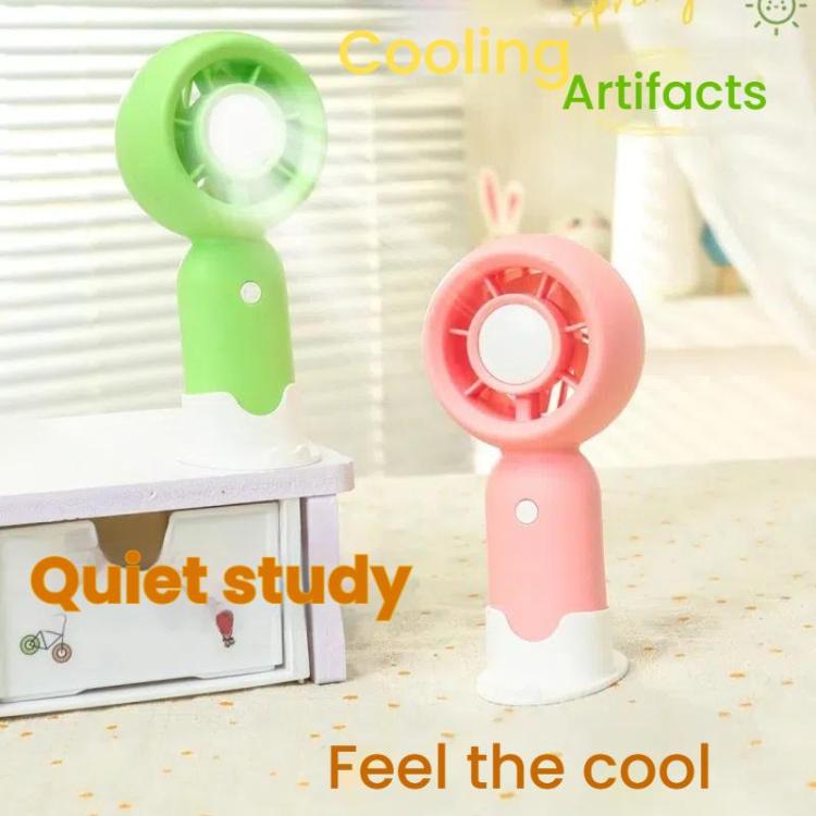 Handheld Rechargeable Fan Outdoor Camping Cooling Fan With Phone Holder Base(Pink) - Electric Fans by buy2fix | Online Shopping UK | buy2fix
