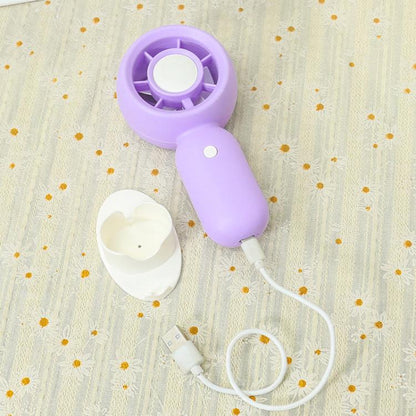 Handheld Rechargeable Fan Outdoor Camping Cooling Fan With Phone Holder Base(Pink) - Electric Fans by buy2fix | Online Shopping UK | buy2fix