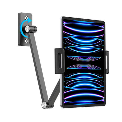 For 4.7-12.9inch Cell Phone Tablet PC Universal Bracket Base 360 Rotation Foldable Wall Mounted Support Holder Clip(Dark Gray) - Shower & Wall Mounts by buy2fix | Online Shopping UK | buy2fix