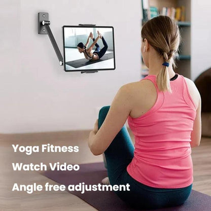 For 4.7-12.9inch Cell Phone Tablet PC Universal Bracket Base 360 Rotation Foldable Wall Mounted Support Holder Clip(White) - Shower & Wall Mounts by buy2fix | Online Shopping UK | buy2fix