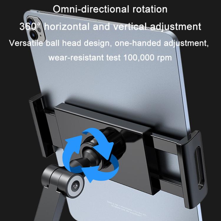 For 4.7-12.9inch Cell Phone Tablet PC Universal Bracket Base 360 Rotation Foldable Wall Mounted Support Holder Clip(White) - Shower & Wall Mounts by buy2fix | Online Shopping UK | buy2fix