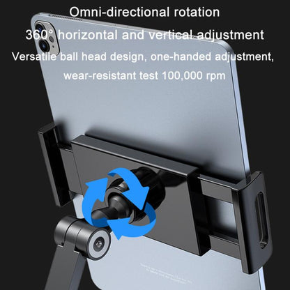 For 4.7-12.9inch Cell Phone Tablet PC Universal Bracket Base 360 Rotation Foldable Wall Mounted Support Holder Clip(White) - Shower & Wall Mounts by buy2fix | Online Shopping UK | buy2fix