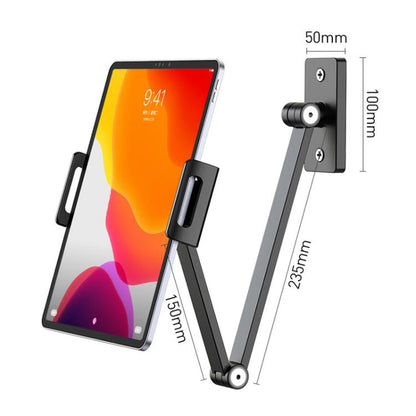 For 4.7-12.9inch Cell Phone Tablet PC Universal Bracket Base 360 Rotation Foldable Wall Mounted Support Holder Clip(White) - Shower & Wall Mounts by buy2fix | Online Shopping UK | buy2fix