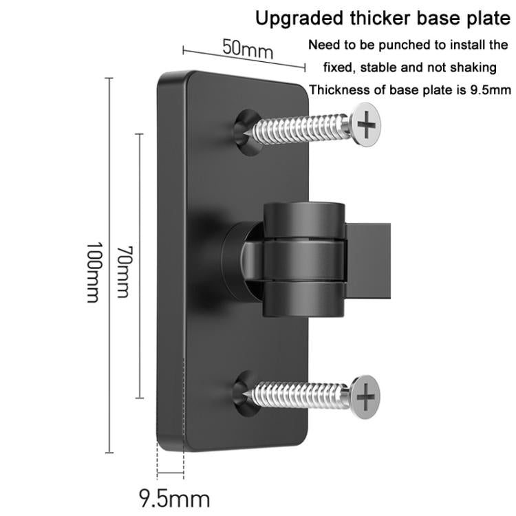 For 4.7-12.9inch Cell Phone Tablet PC Universal Bracket Base 360 Rotation Foldable Wall Mounted Support Holder Clip(Dark Gray) - Shower & Wall Mounts by buy2fix | Online Shopping UK | buy2fix