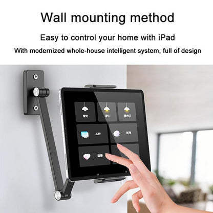 For 4.7-12.9inch Cell Phone Tablet PC Universal Bracket Base 360 Rotation Foldable Wall Mounted Support Holder Clip(White) - Shower & Wall Mounts by buy2fix | Online Shopping UK | buy2fix