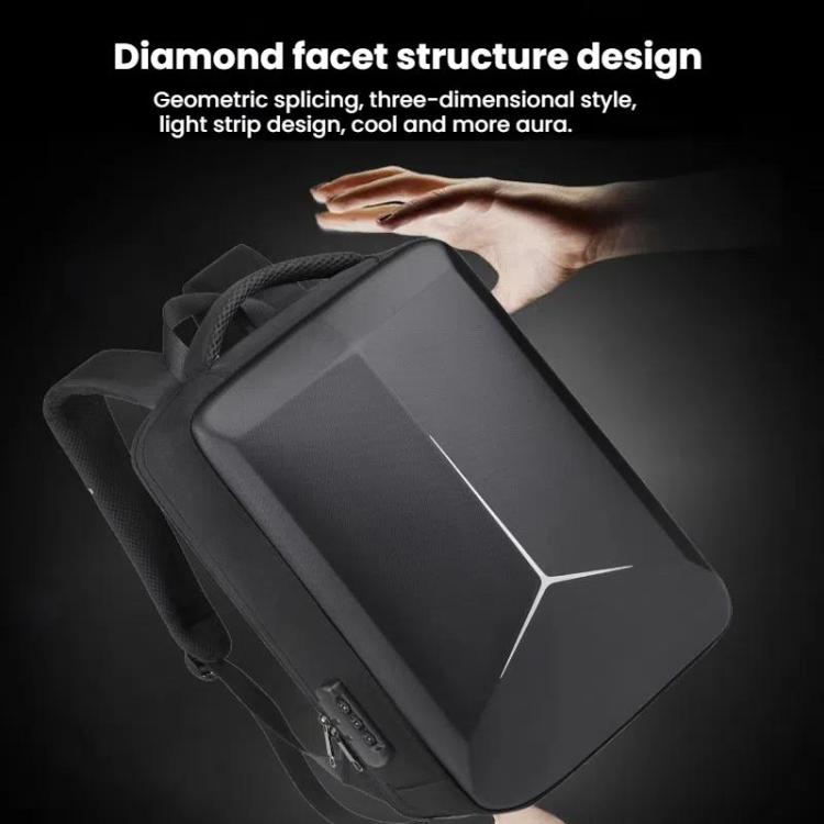 15.6-16.6 Inch Hard Shell Laptop Backpack with USB+Type-C Charging Ports Unisex Anti-Theft  Business Travel Bag Airbag Black - Backpack by buy2fix | Online Shopping UK | buy2fix