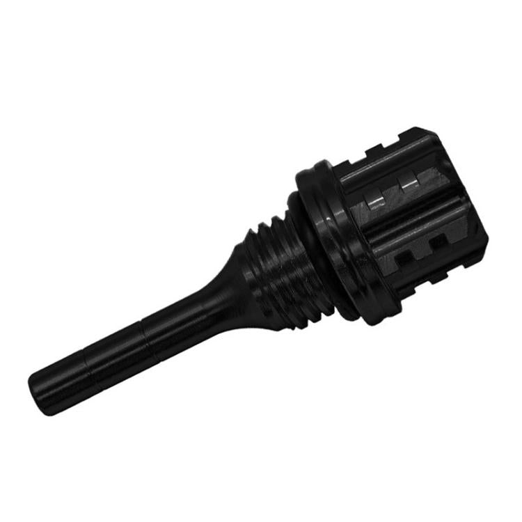 JYC-006 CNC Aluminum Alloy Hexagonal Plum Blossom Oil Dipstick Motorcycle Decoration(Black) - Replacement Parts by buy2fix | Online Shopping UK | buy2fix