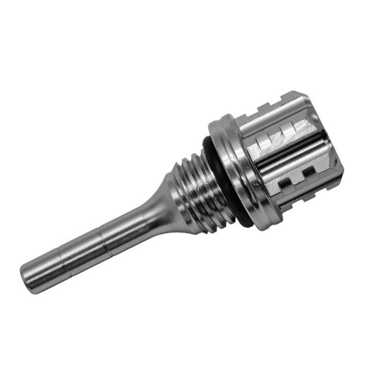 JYC-006 CNC Aluminum Alloy Hexagonal Plum Blossom Oil Dipstick Motorcycle Decoration(Silver) - Replacement Parts by buy2fix | Online Shopping UK | buy2fix