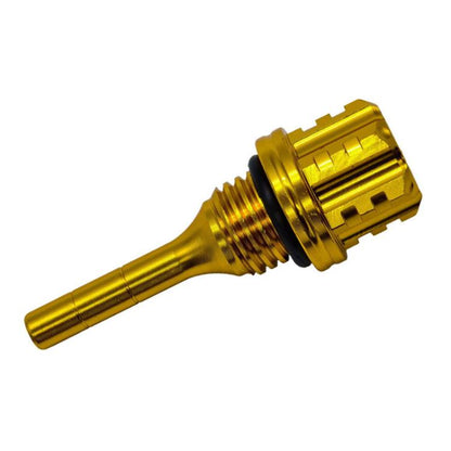 JYC-006 CNC Aluminum Alloy Hexagonal Plum Blossom Oil Dipstick Motorcycle Decoration(Yellow) - Replacement Parts by buy2fix | Online Shopping UK | buy2fix