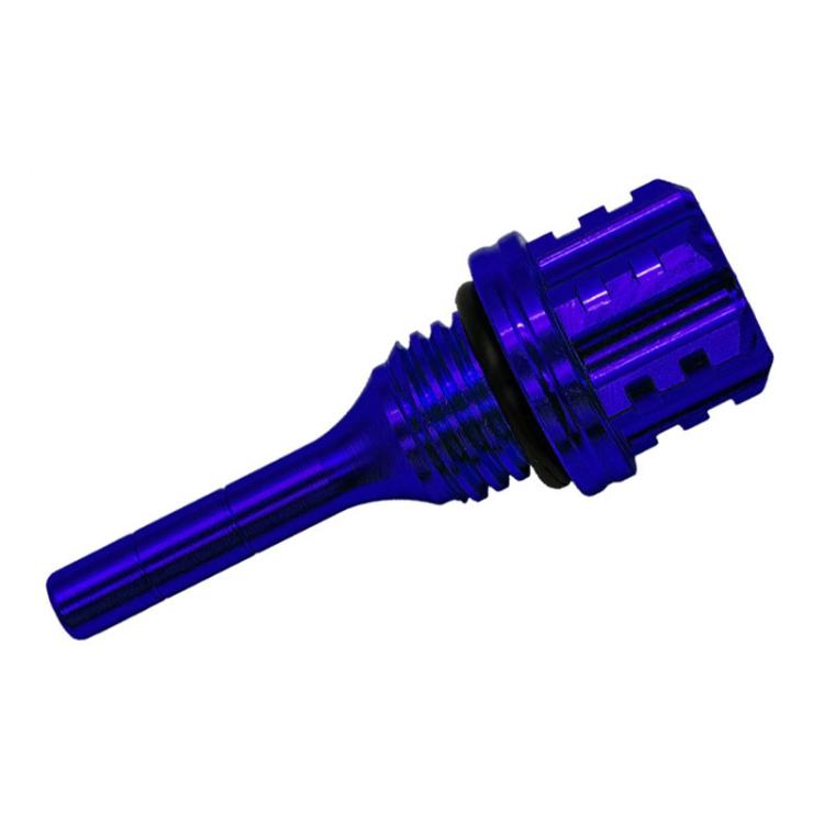 JYC-006 CNC Aluminum Alloy Hexagonal Plum Blossom Oil Dipstick Motorcycle Decoration(Blue) - Replacement Parts by buy2fix | Online Shopping UK | buy2fix