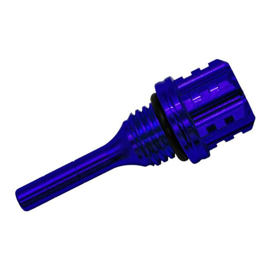 JYC-006 CNC Aluminum Alloy Hexagonal Plum Blossom Oil Dipstick Motorcycle Decoration(Blue) - Replacement Parts by buy2fix | Online Shopping UK | buy2fix