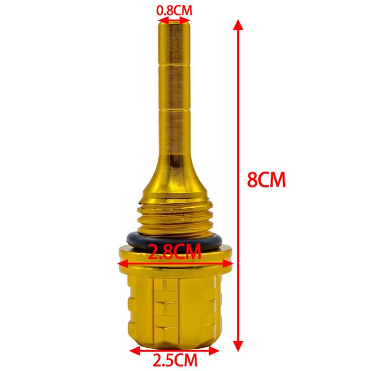 JYC-006 CNC Aluminum Alloy Hexagonal Plum Blossom Oil Dipstick Motorcycle Decoration(Yellow) - Replacement Parts by buy2fix | Online Shopping UK | buy2fix