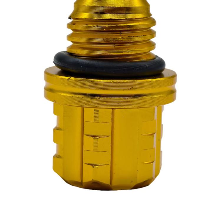 JYC-006 CNC Aluminum Alloy Hexagonal Plum Blossom Oil Dipstick Motorcycle Decoration(Yellow) - Replacement Parts by buy2fix | Online Shopping UK | buy2fix