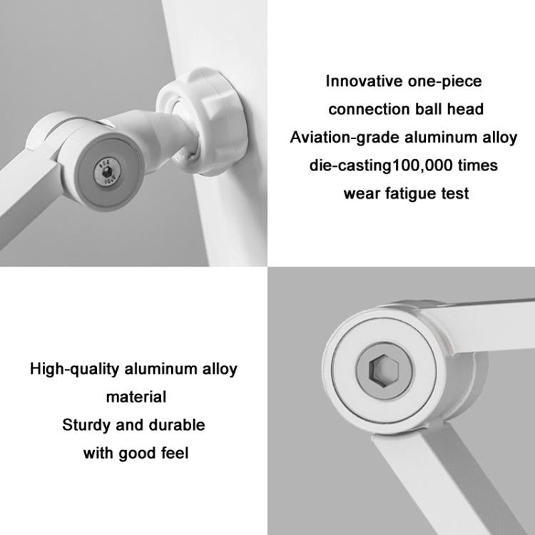 Cell Phone Holder Live Streaming Desktop Folding Phone / Tablet Universal Desk Clip Holder(White) - Lazy Bracket by buy2fix | Online Shopping UK | buy2fix