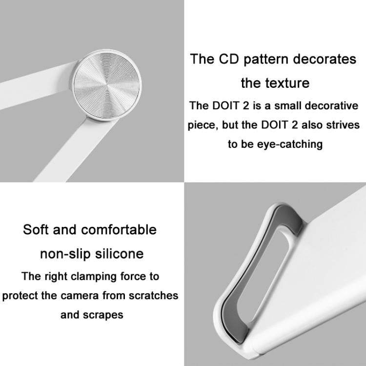 Cell Phone Holder Live Streaming Desktop Folding Phone / Tablet Universal Desk Clip Holder(White) - Lazy Bracket by buy2fix | Online Shopping UK | buy2fix