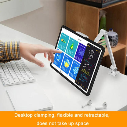 Cell Phone Holder Live Streaming Desktop Folding Phone / Tablet Universal Desk Clip Holder(Dark Gray) - Lazy Bracket by buy2fix | Online Shopping UK | buy2fix