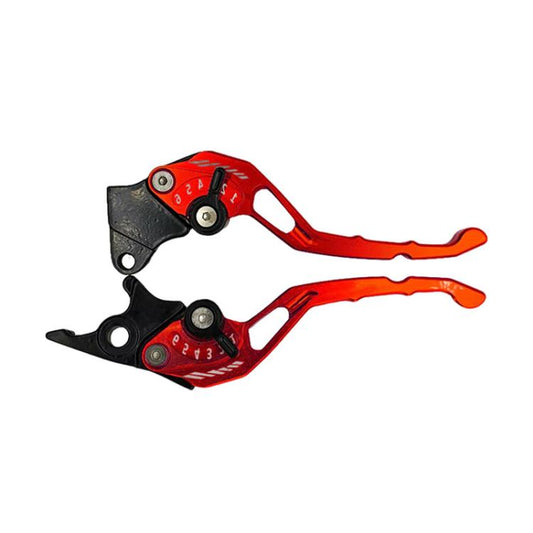1pair TJSB-032 Aluminum Alloy Left Drum Right Disc Handle Brake Clutch Horn Handlebar Lever(Red) - Motorbike Brakes by buy2fix | Online Shopping UK | buy2fix