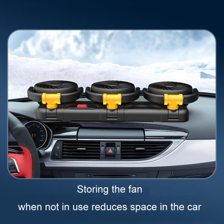 F4505 Car Triple-Head Rotatable Fan Auto 3-Way Folding Fan, Style: USB Port 5V - Heating & Fans by buy2fix | Online Shopping UK | buy2fix