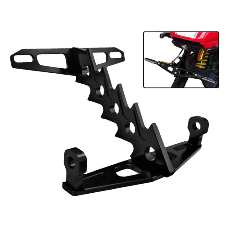 Cpj-006 Universal Aluminum Alloy Fishbone License Plate Frame License Plate Drag(Black) - Holder by buy2fix | Online Shopping UK | buy2fix
