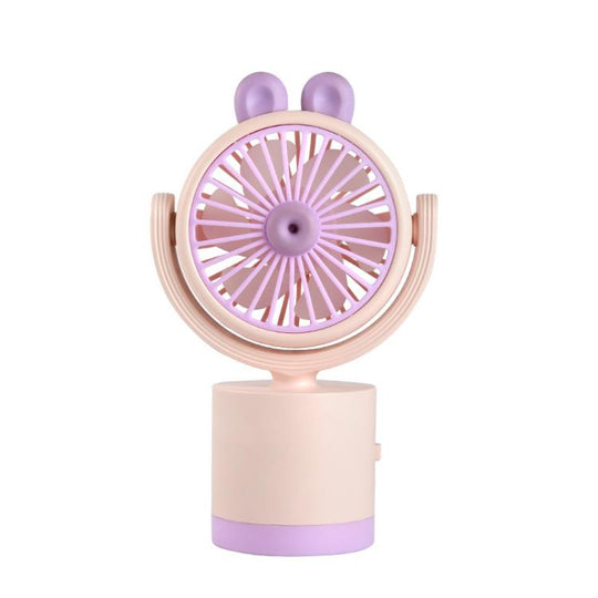 Cartoon Rabbit Desktop Fan USB Charging Handheld Fan Up And Down Adjustable Wind Direction(Pink)