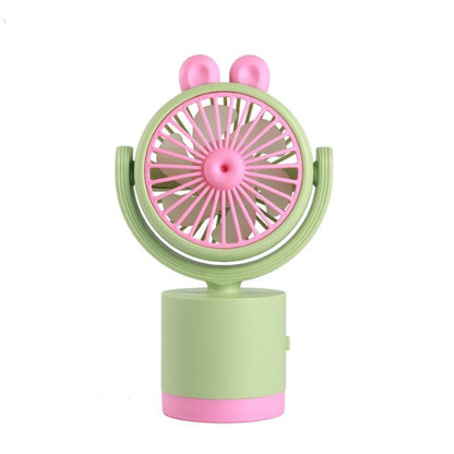 Cartoon Rabbit Desktop Fan USB Charging Handheld Fan Up And Down Adjustable Wind Direction(Green) - Electric Fans by buy2fix | Online Shopping UK | buy2fix