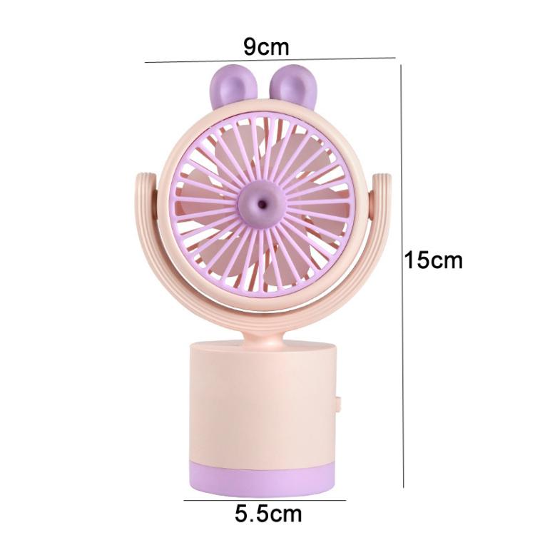 Cartoon Rabbit Desktop Fan USB Charging Handheld Fan Up And Down Adjustable Wind Direction(Light Blue) - Electric Fans by buy2fix | Online Shopping UK | buy2fix