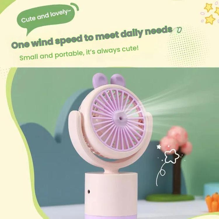 Cartoon Rabbit Desktop Fan USB Charging Handheld Fan Up And Down Adjustable Wind Direction(Green) - Electric Fans by buy2fix | Online Shopping UK | buy2fix