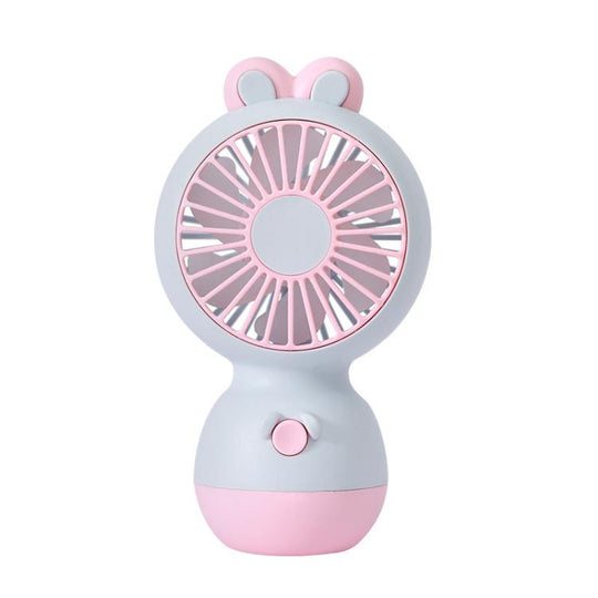 Cute Cartoon Rabbit Desktop Fan Children Summer Cool Gifts Handheld Rechargeable Fan(Light Blue)