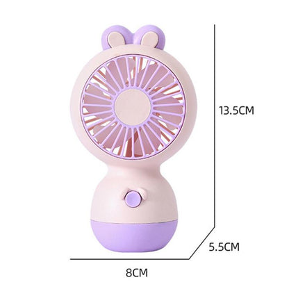 Cute Cartoon Rabbit Desktop Fan Children Summer Cool Gifts Handheld Rechargeable Fan(Pink) - Electric Fans by buy2fix | Online Shopping UK | buy2fix