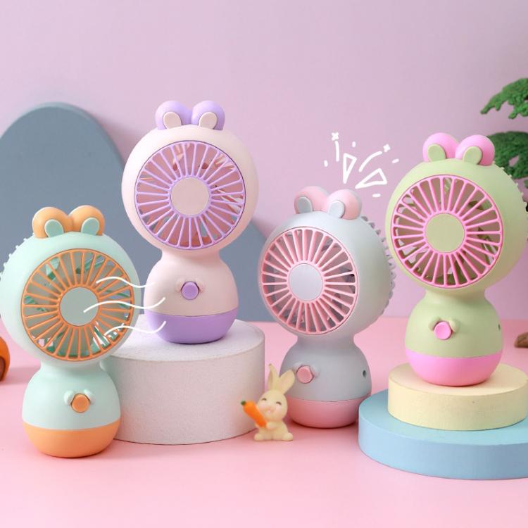 Cute Cartoon Rabbit Desktop Fan Children Summer Cool Gifts Handheld Rechargeable Fan(Pink) - Electric Fans by buy2fix | Online Shopping UK | buy2fix