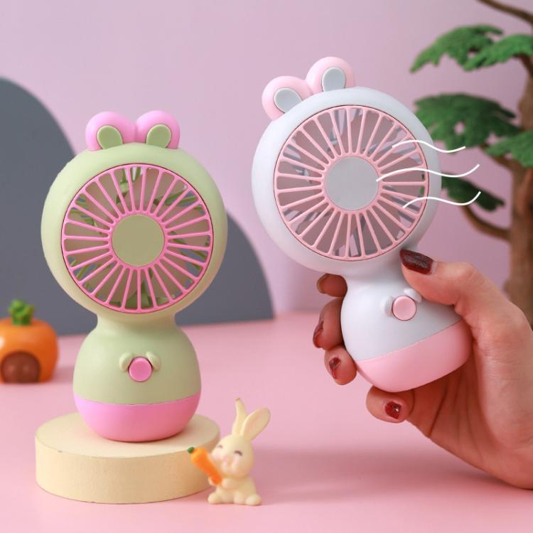 Cute Cartoon Rabbit Desktop Fan Children Summer Cool Gifts Handheld Rechargeable Fan(Green) - Electric Fans by buy2fix | Online Shopping UK | buy2fix