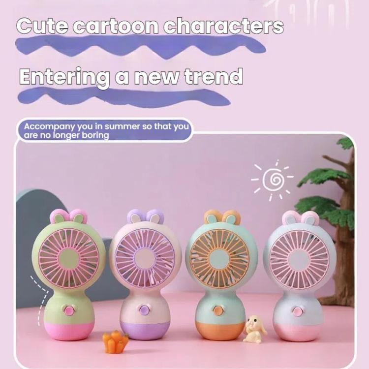 Cute Cartoon Rabbit Desktop Fan Children Summer Cool Gifts Handheld Rechargeable Fan(Pink) - Electric Fans by buy2fix | Online Shopping UK | buy2fix