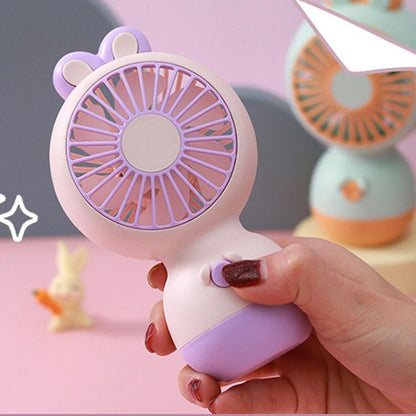 Cute Cartoon Rabbit Desktop Fan Children Summer Cool Gifts Handheld Rechargeable Fan(Pink) - Electric Fans by buy2fix | Online Shopping UK | buy2fix