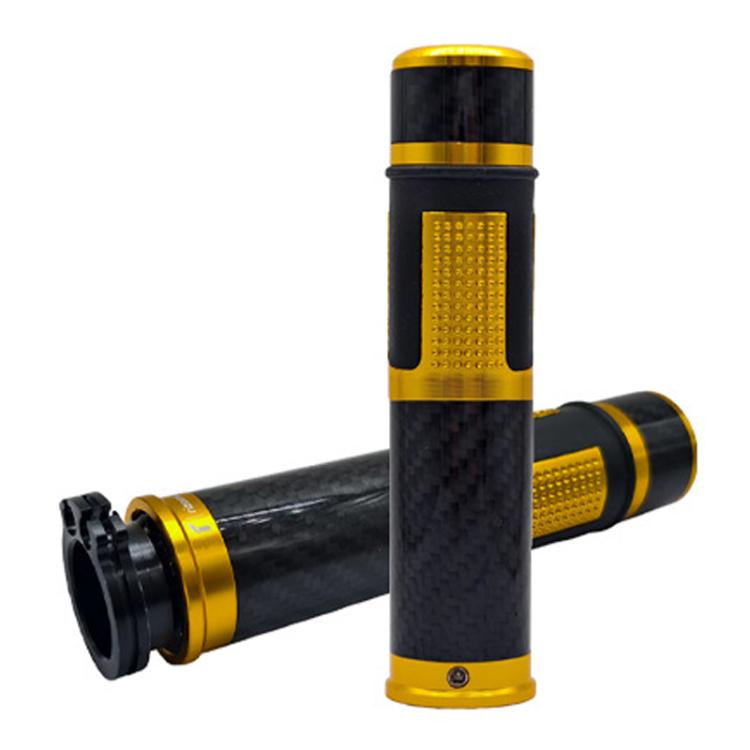 1pair Universal Motorcycle Carbon Fiber Grip Cover Throttle Turn Decorative Cover(Gold) - Grips by buy2fix | Online Shopping UK | buy2fix