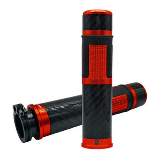 1pair Universal Motorcycle Carbon Fiber Grip Cover Throttle Turn Decorative Cover(Red) - Grips by buy2fix | Online Shopping UK | buy2fix