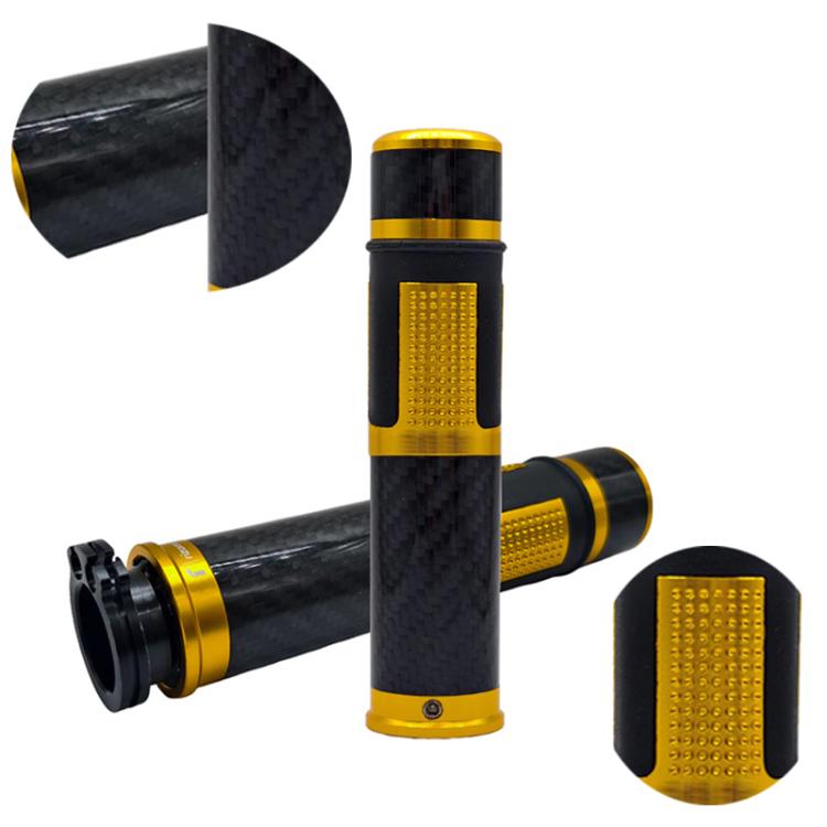 1pair Universal Motorcycle Carbon Fiber Grip Cover Throttle Turn Decorative Cover(Gold) - Grips by buy2fix | Online Shopping UK | buy2fix