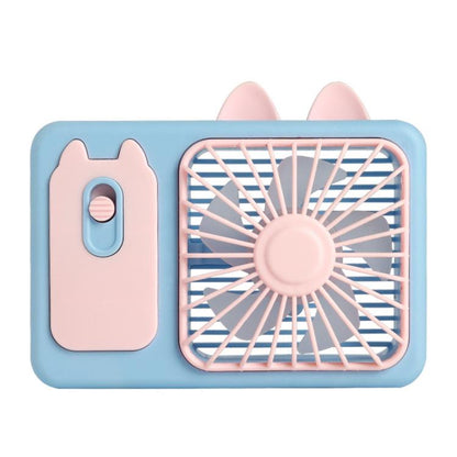 Cute Cartoon Kitten Camera Handheld Large Wind Rechargeable Fan With Stand Desktop Fan(Pink) - Electric Fans by buy2fix | Online Shopping UK | buy2fix