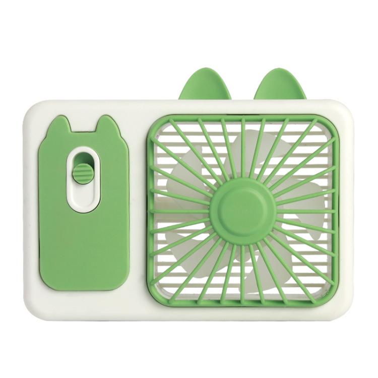 Cute Cartoon Kitten Camera Handheld Large Wind Rechargeable Fan With Stand Desktop Fan(Green) - Electric Fans by buy2fix | Online Shopping UK | buy2fix