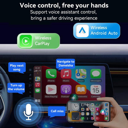 Car Wired Dual-port CarPlay/Android 2 in 1 Converts To Wireless Box - Bluetooth Adapters by buy2fix | Online Shopping UK | buy2fix