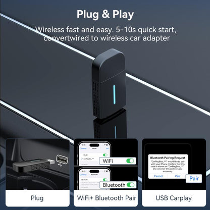 Car Wired Dual-port CarPlay/Android 2 in 1 Converts To Wireless Box - Bluetooth Adapters by buy2fix | Online Shopping UK | buy2fix