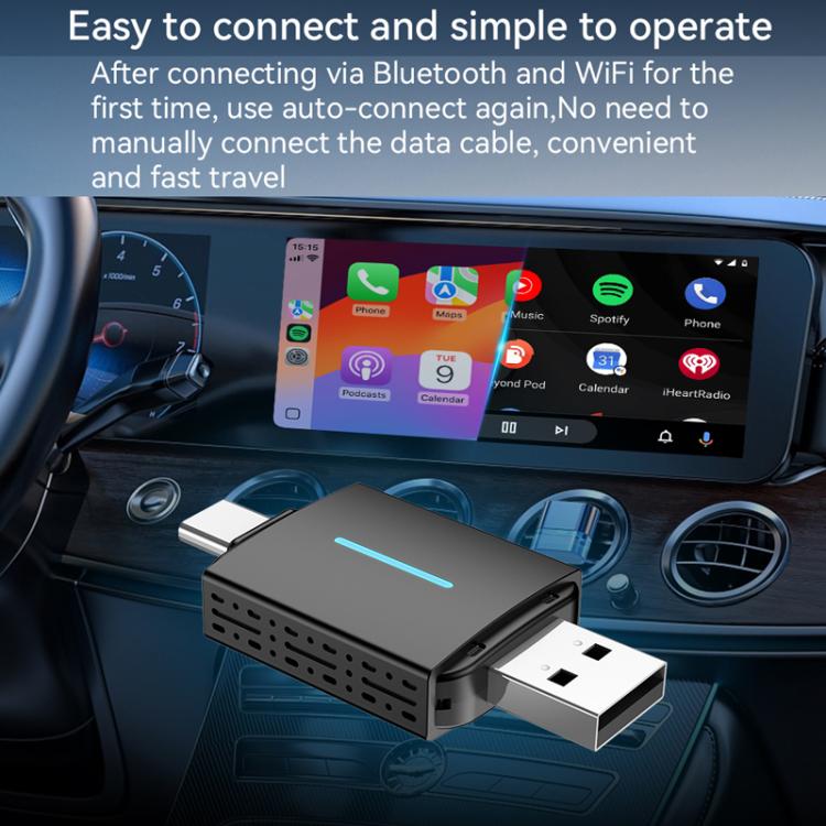 Car Wired Dual-port CarPlay/Android 2 in 1 Converts To Wireless Box - Bluetooth Adapters by buy2fix | Online Shopping UK | buy2fix