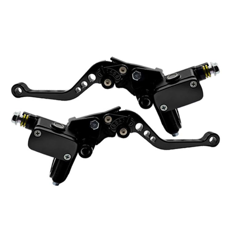 1pair Universal Aluminum Alloy Left and Right Hydraulic Clutch Motorcycle Brake Pump(Black) - Motorbike Brakes by buy2fix | Online Shopping UK | buy2fix