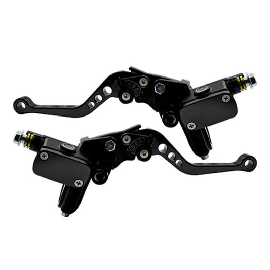 1pair Universal Aluminum Alloy Left and Right Hydraulic Clutch Motorcycle Brake Pump(Black) - Motorbike Brakes by buy2fix | Online Shopping UK | buy2fix
